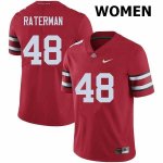 NCAA Ohio State Buckeyes Women's #48 Clay Raterman Red Nike Football College Jersey HZY0645TY